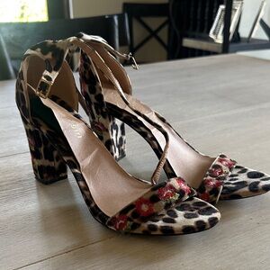 Madden Girl Behave Leopard Print Women's Heels with Floral Accents